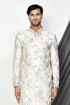 Buy_Aryavir Malhotra_Cream Mulberry Embroidered Zari Resham And Sequin Sherwani _Online_at_Aza_Fashions