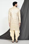 Shop_Aryavir Malhotra_Cream Sherwani Mulberry Embroidery Thread Set _at_Aza_Fashions