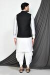 Shop_Aryavir Malhotra_Black Dupion Silk Solid Nehru Jacket And Kurta Set _at_Aza_Fashions