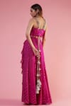 Shop_Payal Singhal_Pink Georgette Embroidery Sequin Round Neck Bandhani Pattern Choli And Sharara Set _at_Aza_Fashions