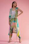 Buy_Payal Singhal_Green Crepe Printed Tropical Jacket Open Jogger Pant Set _at_Aza_Fashions