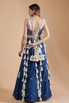 Shop_Payal Singhal_Blue Georgette Embroidered Abla U Neck Thread Blouse Lehenga Set _at_Aza_Fashions
