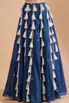 Payal Singhal_Blue Georgette Embroidered Abla U Neck Thread Blouse Lehenga Set _Online_at_Aza_Fashions