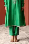 Buy Shikha Mehta Green Silk Organza, Silk, Chanderi Sabrina Flared Side Panel Kurta Pant Set Online at Aza Fashions Buy_Shikha Mehta_Green Silk Organza, Silk, Chanderi Sabrina Flared Side Panel Kurta Pant Set _Online_at_Aza_Fashions