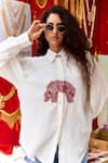 Buy_Jodi_White Mangalgiri Hand Embroidered Applique And Thread Watson Shirt  _Online_at_Aza_Fashions