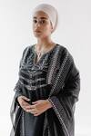 Shop Ridhimaa Gupta Black Silk Organza, Viscose, Cotton Embroidery Marahaba Floral Kurta Pant Set Online at Aza Fashions Shop_Ridhimaa Gupta_Black Silk Organza, Viscose, Cotton Embroidery Marahaba Floral Kurta Pant Set _Online_at_Aza_Fashions