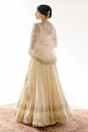 Shop_Ridhimaa Gupta_Ivory Silk Organza, Viscose, Cotton Embroidery Raazi Floral Scallop Lehenga Set _at_Aza_Fashions