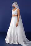 Buy_Ridhimaa Gupta_Off White Silk Organza, Viscose, Cotton Masakali Floral Resham Lehenga Set _Online_at_Aza_Fashions