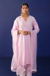 Ridhimaa Gupta Pink Organza, Viscose, Embroidery Sawariya Resham Kurta Pant Set Online at Aza Fashions Ridhimaa Gupta_Pink Organza, Viscose, Embroidery Sawariya Resham Kurta Pant Set _Online_at_Aza_Fashions