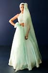 Ridhimaa Gupta Green Organza, Viscose, Cotton, Zari, Dua Lehenga And Blouse Set Online at Aza Fashions Ridhimaa Gupta_Green Organza, Viscose, Cotton, Zari, Dua Lehenga And Blouse Set _Online_at_Aza_Fashions