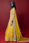 Shop Ridhimaa Gupta Yellow Organza, Viscose, Embroidery Round Rudrani Floral Lehenga Set at Aza Fashions Shop_Ridhimaa Gupta_Yellow Organza, Viscose, Embroidery Round Rudrani Floral Lehenga Set _at_Aza_Fashions