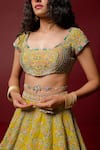 Ridhimaa Gupta Yellow Silk Organza, Viscose Aarya Floral And Chevron Lehenga With Blouse Online at Aza Fashions Ridhimaa Gupta_Yellow Silk Organza, Viscose Aarya Floral And Chevron Lehenga With Blouse _Online_at_Aza_Fashions