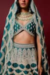 Buy_Ridhimaa Gupta_Green , Organza, Viscose Vagdevi Mandala Dori Bridal Lehenga Set _Online_at_Aza_Fashions