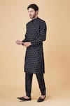 Buy_Manish Nagdeo_Black Ruby Cotton Silk Printed Square Kurta Set _Online_at_Aza_Fashions