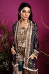 Shop_tara thakur_Green Velvet Embroidered Zari Sweetheart Jacket Pant Set _Online_at_Aza_Fashions