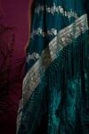 tara thakur_Green Brocade Woven Floral One Shoulder Asymmetric Zari Top With Pant _Online_at_Aza_Fashions