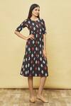 Shop_Samyukta Singhania_Black Cotton Printed Dress_Online_at_Aza_Fashions