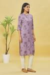 Buy_Samyukta Singhania_Purple Rayon Floral Print Kurta_Online_at_Aza_Fashions