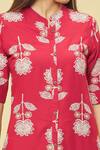 Shop_Samyukta Singhania_Maroon Rayon Floral Print Kurta_Online_at_Aza_Fashions