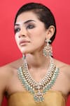 Buy_Auraa Trends_Blue Beads, Diamonds Kundan Studded Layered Necklace Set _at_Aza_Fashions