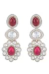 Buy_Auraa Trends_Red Kundan And Stone Studded Pendant Necklace Set 