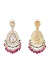 Buy_Auraa Trends_Red Diamonds, Beads Tear Drop Shaped Pendant Necklace Set 