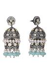 Buy_Auraa Trends_Grey Kundan Embellished Jhumkas _Online_at_Aza_Fashions