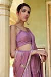 Buy_Taro_Purple Lurex Woven Stripe Kumudni Pattern Saree With Unstitched Blouse Piece_Online_at_Aza_Fashions