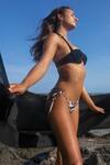 Shop_La Paz_Black Econyl (regenerated 75% Printed Bacalar Reversible Bikini Bottom_at_Aza_Fashions