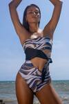 Shop_La Paz_Black Econyl ( 78% Mayan Swimsuit  _at_Aza_Fashions