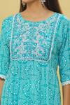 Shop_Samyukta Singhania_Blue Rayon Bandhani Print Anarkali Set_Online_at_Aza_Fashions