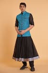 Buy_Siddartha Tytler_Black Chanderi Gota Patti Border Embellished Anarkali Set _at_Aza_Fashions