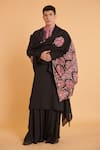 Buy_Siddartha Tytler_Black Thread Embroidered Dupatta _at_Aza_Fashions