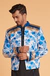 Siddartha Tytler_Ivory Matka Silk Embroidery Thread Work Jacket  _Online_at_Aza_Fashions