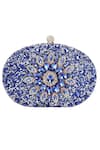 Buy_Alor Bags_Blue Rhinestones Floral Crystal Embellished Clutch _at_Aza_Fashions