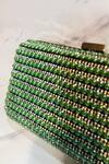 Shop_Alor Bags_Green Beads Embellished Clutch_at_Aza_Fashions