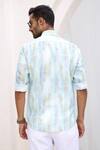 Shop_Asuka_Blue Pure Irish Linen Printed Abstract Shirt _at_Aza_Fashions
