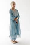 Buy Ridhimaa Gupta Blue Organza, Viscose, Embroidery, Zari Split Maahi Kurta Pant Set at Aza Fashions Buy_Ridhimaa Gupta_Blue Organza, Viscose, Embroidery, Zari Split Maahi Kurta Pant Set _at_Aza_Fashions