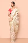 Buy_Nazaakat by Samara Singh_Multi Color Saree Banarasi Silk Minedar Woven Floral Jaal And With Running Blouse_Online_at_Aza_Fashions
