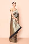 Buy_Nazaakat by Samara Singh_Black Saree Banarasi Silk Woven Floral Jaal Zari With Running Blouse Piece_Online_at_Aza_Fashions