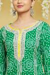 Shop_Samyukta Singhania_Green Cotton Bandhani Print Kurta Set_Online_at_Aza_Fashions