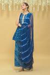 Buy_Samyukta Singhania_Blue Cotton Bandhani Print Sharara Set_Online_at_Aza_Fashions