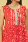 Shop_Samyukta Singhania_Orange Rayon Bandhani Print Kurta Sharara Set_Online_at_Aza_Fashions