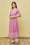Buy_Samyukta Singhania_Purple Rayon Foil Print Kurta_Online_at_Aza_Fashions