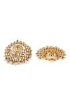 Sangeeta Boochra_Gold Plated Carved Pearl And Stone Embellished Earrings _Online_at_Aza_Fashions
