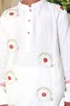 Buy_Little Luxury_Off White Poplin Hand Embroidery Chakri Chirpy Kurta With Pyjama  