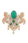 Buy_Cosa Nostraa_Gold Roshan-e-sawaar Embellished Brooch _Online_at_Aza_Fashions