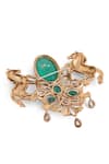 Shop_Cosa Nostraa_Gold Roshan-e-sawaar Embellished Brooch _Online_at_Aza_Fashions