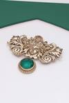 Shop_Cosa Nostraa_Gold Medusa Embellished Brooch _at_Aza_Fashions