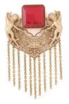 Buy_Cosa Nostraa_Gold Jadui Naginey Glass Stone Embellished Brooch _Online_at_Aza_Fashions